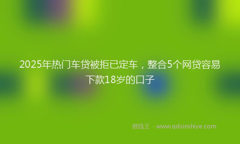 2025年热门车贷被拒已定车，整合5个网贷容易下款18岁的口子