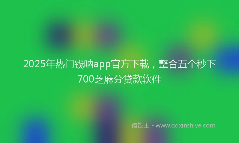 2025年热门钱呐app官方下载，整合五个秒下700芝麻分贷款软件