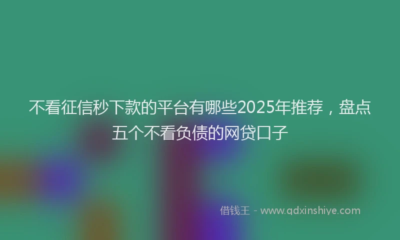 不看征信秒下款的平台有哪些2025年推荐，盘点五个不看负债的网贷口子