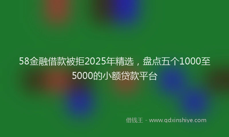 58金融借款被拒2025年精选，盘点五个1000至5000的小额贷款平台
