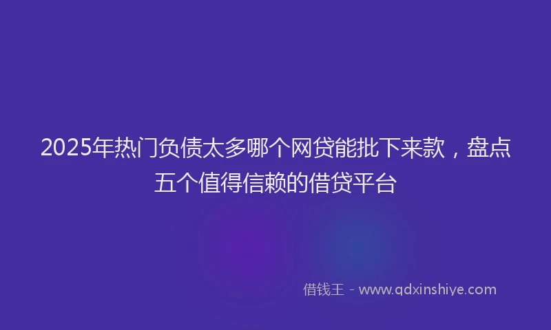 2025年热门负债太多哪个网贷能批下来款，盘点五个值得信赖的借贷平台