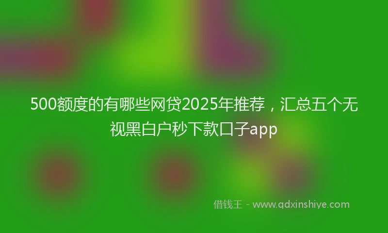 500额度的有哪些网贷2025年推荐，汇总五个无视黑白户秒下款口子app