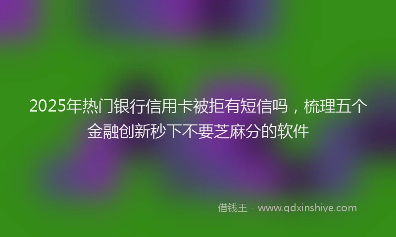 2025年热门银行信用卡被拒有短信吗，梳理五个金融创新秒下不要芝麻分的软件
