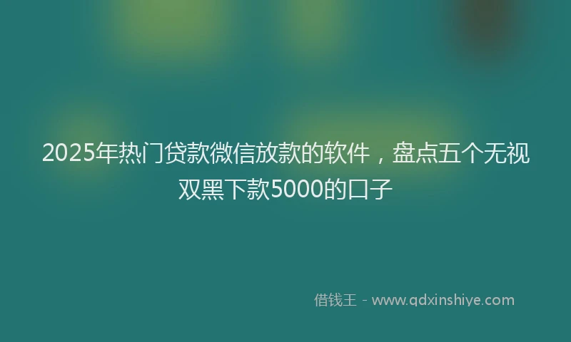 2025年热门贷款微信放款的软件，盘点五个无视双黑下款5000的口子