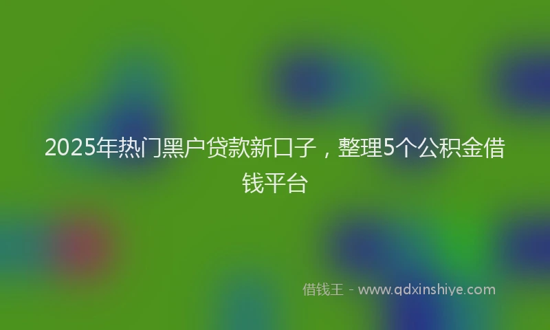 2025年热门黑户贷款新口子，整理5个公积金借钱平台