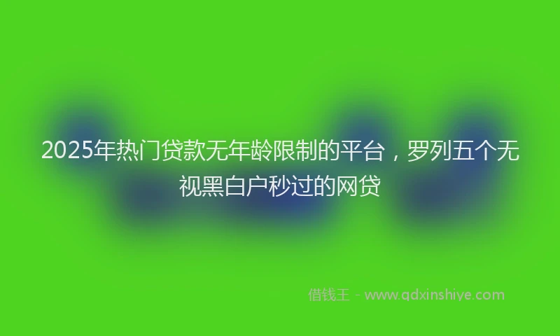 2025年热门贷款无年龄限制的平台，罗列五个无视黑白户秒过的网贷