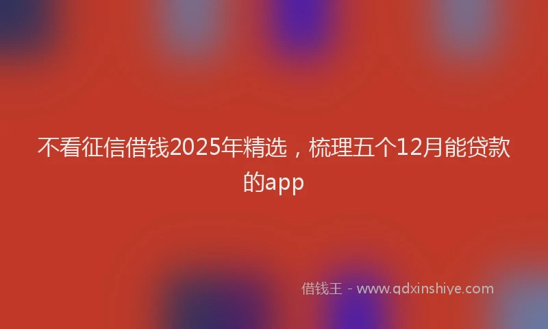 不看征信借钱2025年精选，梳理五个12月能贷款的app