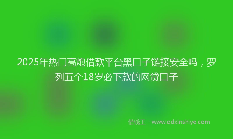 2025年热门高炮借款平台黑口子链接安全吗，罗列五个18岁必下款的网贷口子