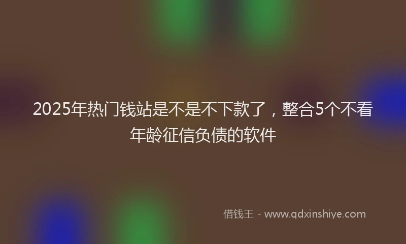 2025年热门钱站是不是不下款了，整合5个不看年龄征信负债的软件