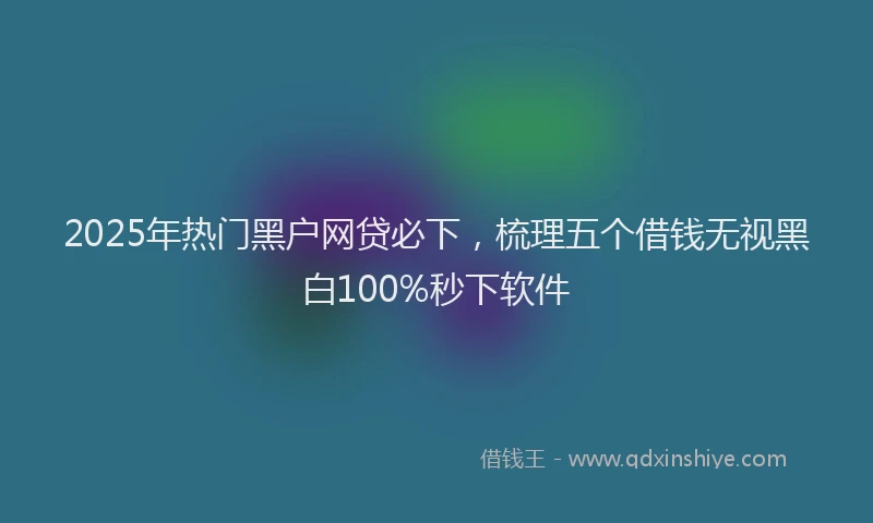 2025年热门黑户网贷必下，梳理五个借钱无视黑白100%秒下软件