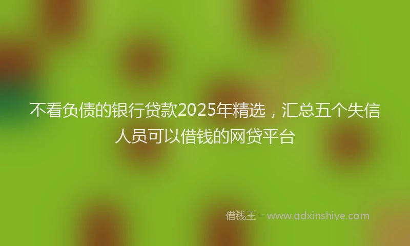不看负债的银行贷款2025年精选，汇总五个失信人员可以借钱的网贷平台
