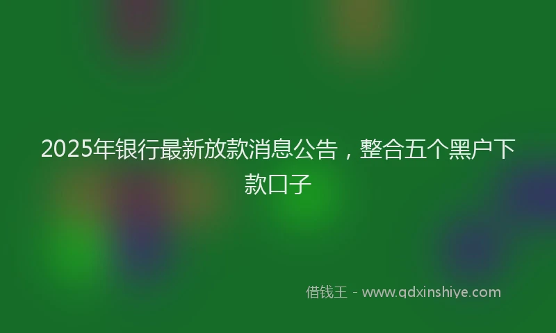 2025年银行最新放款消息公告，整合五个黑户下款口子