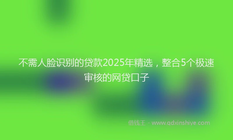 不需人脸识别的贷款2025年精选，整合5个极速审核的网贷口子