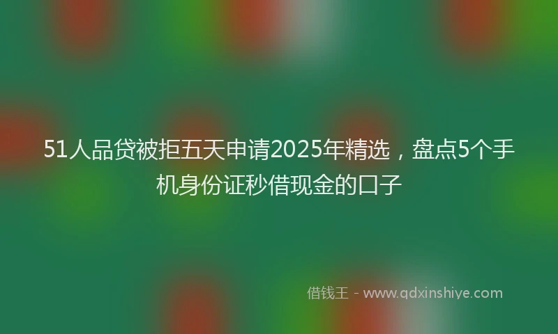 51人品贷被拒五天申请2025年精选，盘点5个手机身份证秒借现金的口子