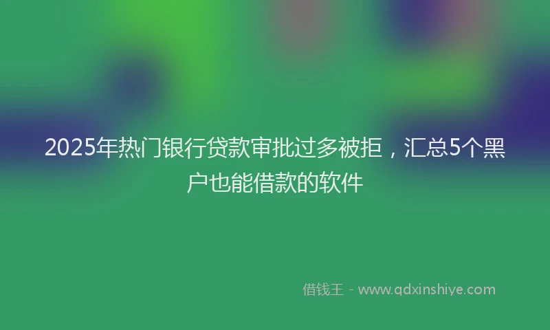 2025年热门银行贷款审批过多被拒，汇总5个黑户也能借款的软件