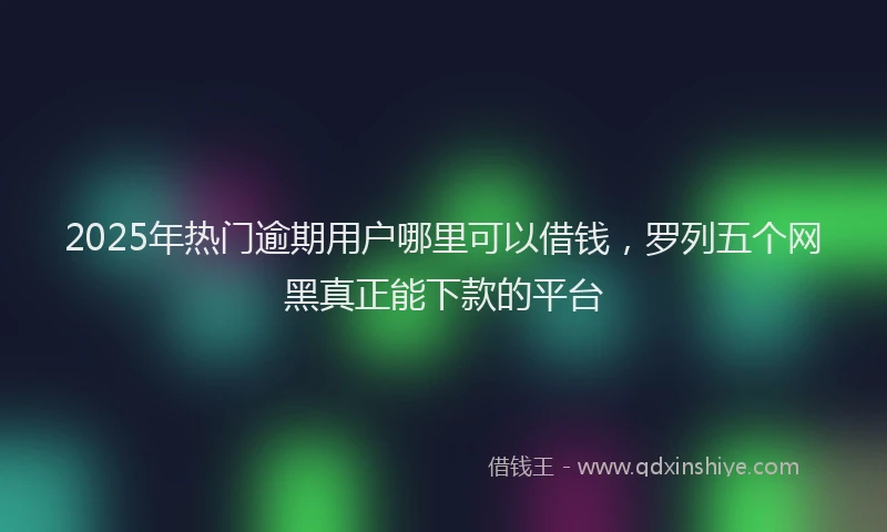 2025年热门逾期用户哪里可以借钱，罗列五个网黑真正能下款的平台