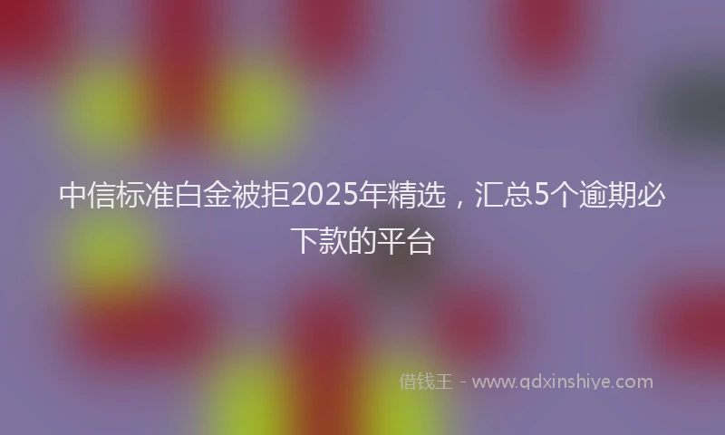 中信标准白金被拒2025年精选，汇总5个逾期必下款的平台