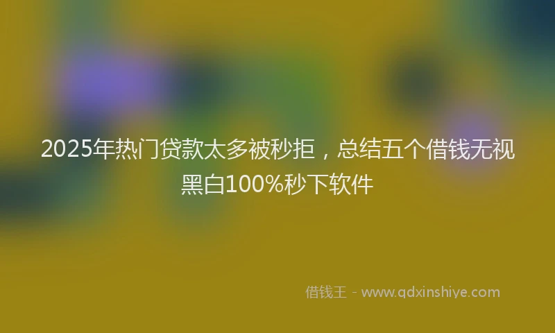 2025年热门贷款太多被秒拒，总结五个借钱无视黑白100%秒下软件