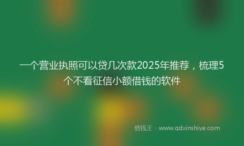 一个营业执照可以贷几次款2025年推荐，梳理5个不看征信小额借钱的软件