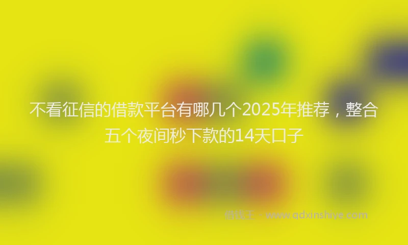 不看征信的借款平台有哪几个2025年推荐，整合五个夜间秒下款的14天口子