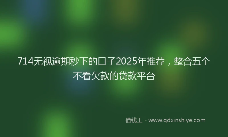 714无视逾期秒下的口子2025年推荐，整合五个不看欠款的贷款平台