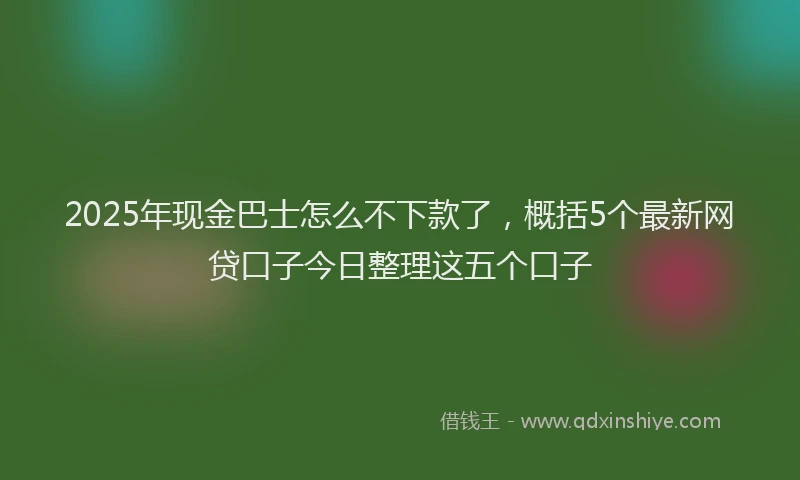 2025年现金巴士怎么不下款了，概括5个最新网贷口子今日整理这五个口子