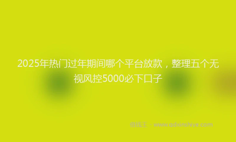 2025年热门过年期间哪个平台放款，整理五个无视风控5000必下口子