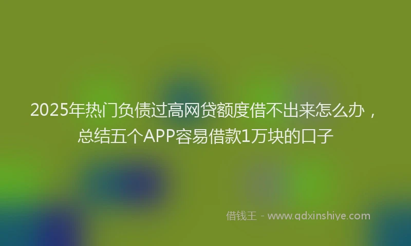 2025年热门负债过高网贷额度借不出来怎么办，总结五个APP容易借款1万块的口子