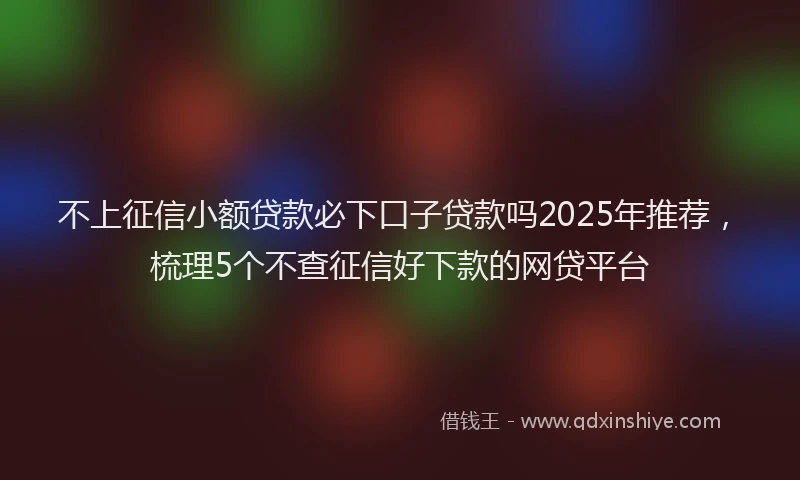 不上征信小额贷款必下口子贷款吗2025年推荐，梳理5个不查征信好下款的网贷平台