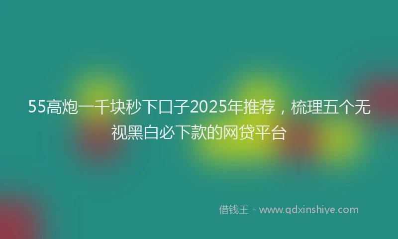 55高炮一千块秒下口子2025年推荐，梳理五个无视黑白必下款的网贷平台