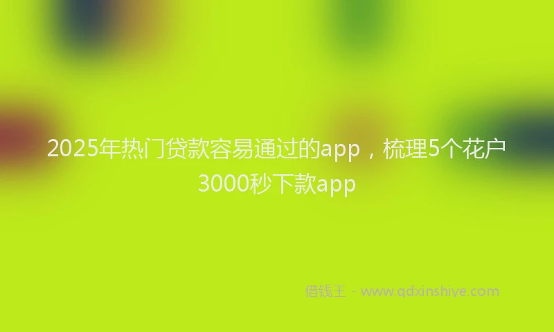 2025年热门贷款容易通过的app，梳理5个花户3000秒下款app