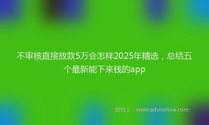 不审核直接放款5万会怎样2025年精选，总结五个最新能下来钱的app