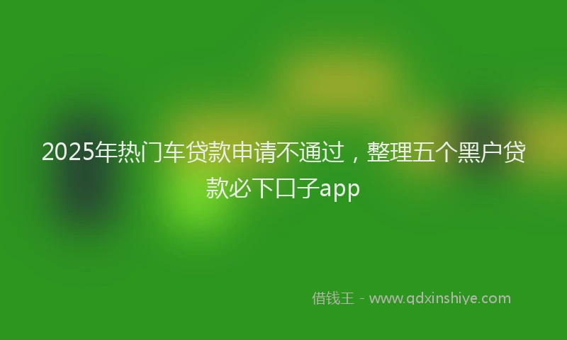 2025年热门车贷款申请不通过，整理五个黑户贷款必下口子app