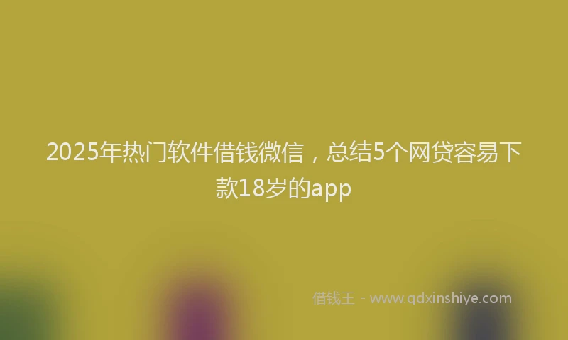 2025年热门软件借钱微信，总结5个网贷容易下款18岁的app