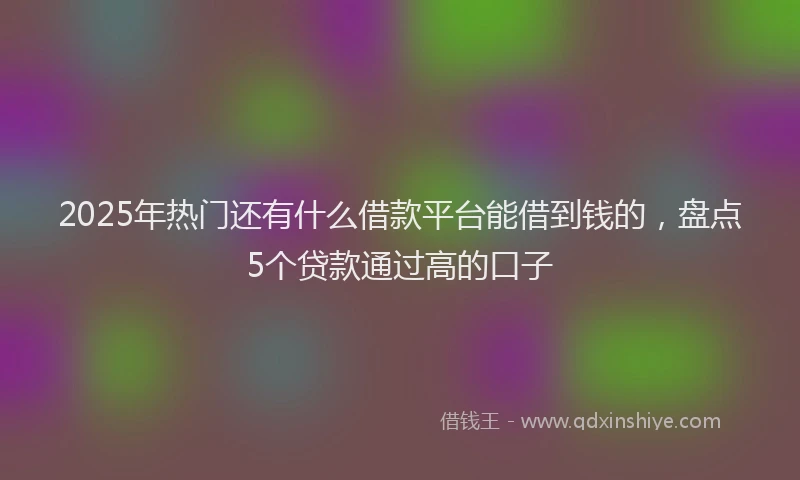 2025年热门还有什么借款平台能借到钱的，盘点5个贷款通过高的口子