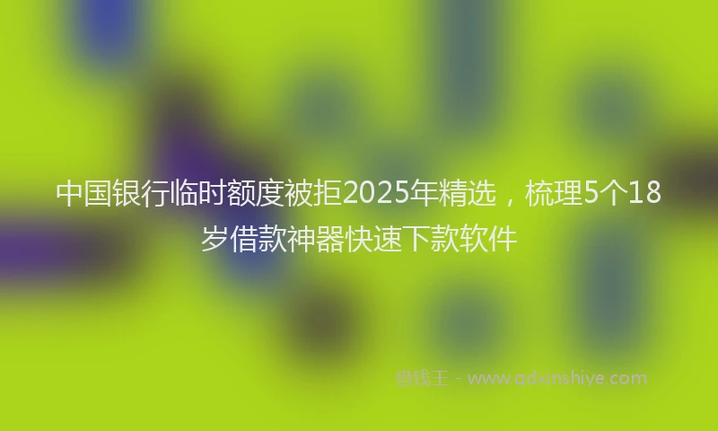 中国银行临时额度被拒2025年精选，梳理5个18岁借款神器快速下款软件