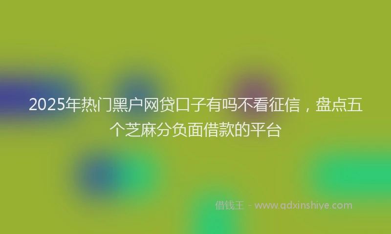 2025年热门黑户网贷口子有吗不看征信，盘点五个芝麻分负面借款的平台