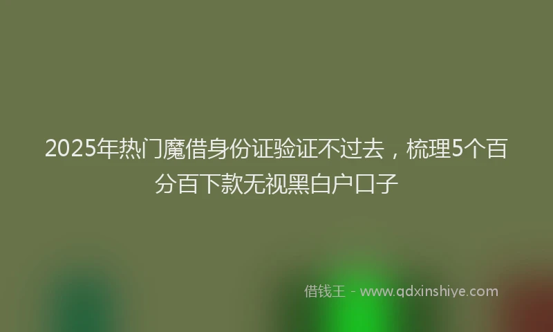 2025年热门魔借身份证验证不过去，梳理5个百分百下款无视黑白户口子