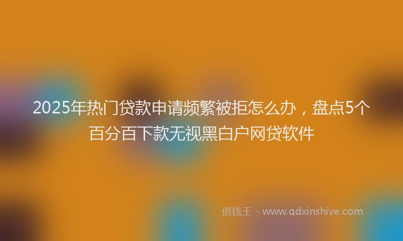 2025年热门贷款申请频繁被拒怎么办，盘点5个百分百下款无视黑白户网贷软件