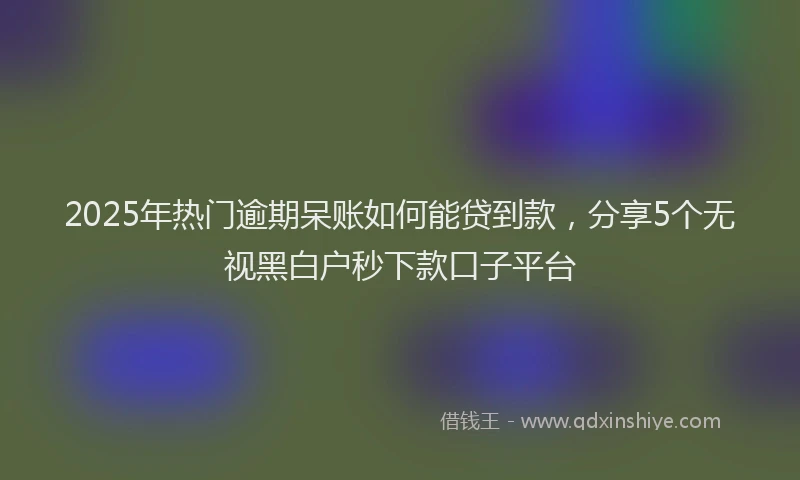 2025年热门逾期呆账如何能贷到款，分享5个无视黑白户秒下款口子平台