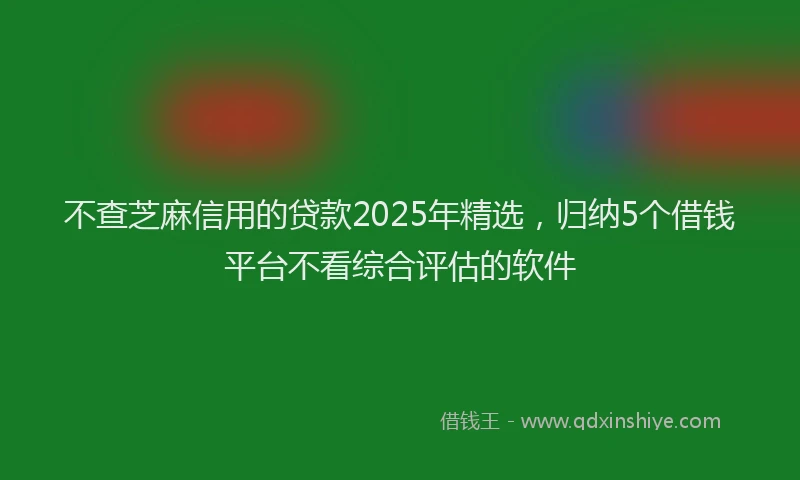 不查芝麻信用的贷款2025年精选，归纳5个借钱平台不看综合评估的软件