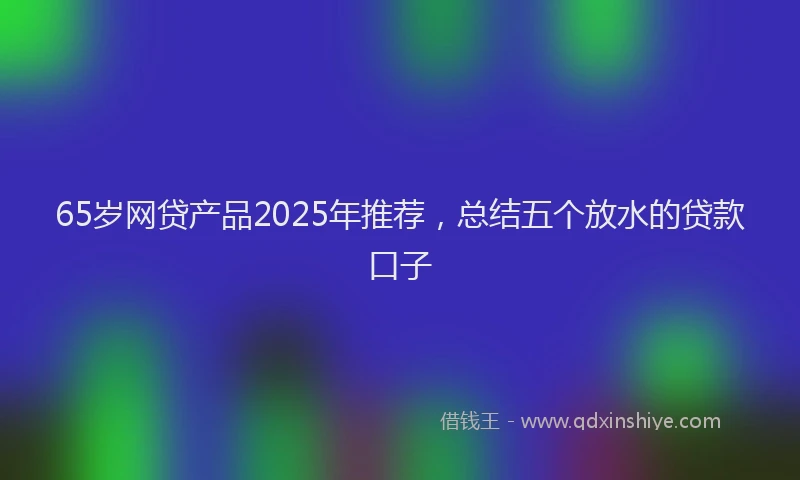 65岁网贷产品2025年推荐，总结五个放水的贷款口子