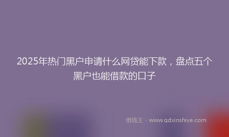 2025年热门黑户申请什么网贷能下款，盘点五个黑户也能借款的口子