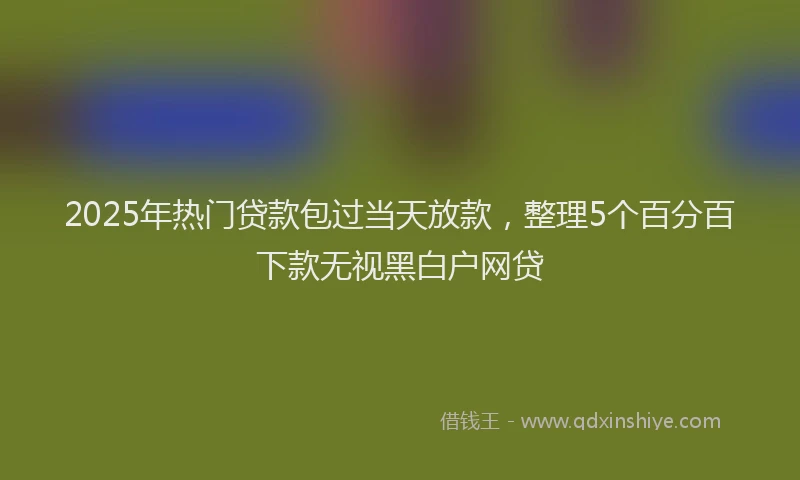 2025年热门贷款包过当天放款，整理5个百分百下款无视黑白户网贷