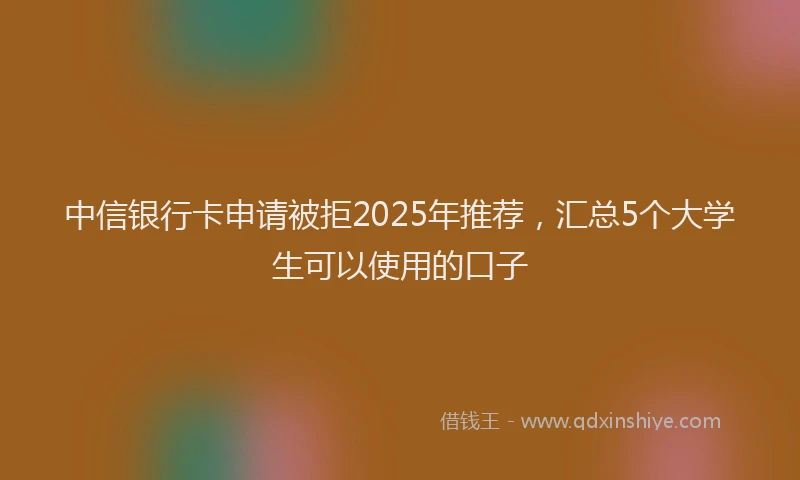 中信银行卡申请被拒2025年推荐，汇总5个大学生可以使用的口子