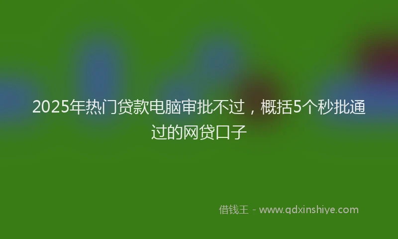 2025年热门贷款电脑审批不过，概括5个秒批通过的网贷口子