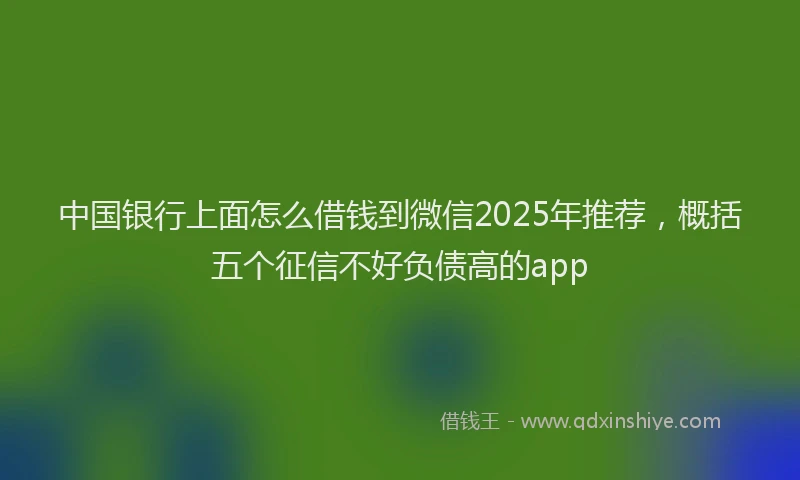 中国银行上面怎么借钱到微信2025年推荐，概括五个征信不好负债高的app