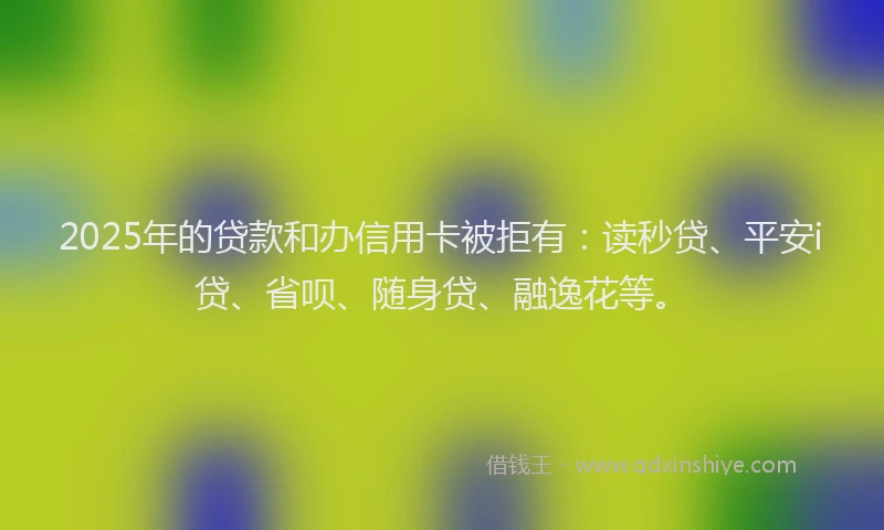 2025年的贷款和办信用卡被拒有：读秒贷、平安i贷、省呗、随身贷、融逸花等。