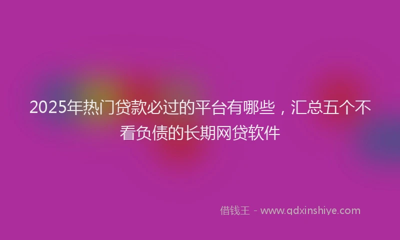 2025年热门贷款必过的平台有哪些，汇总五个不看负债的长期网贷软件