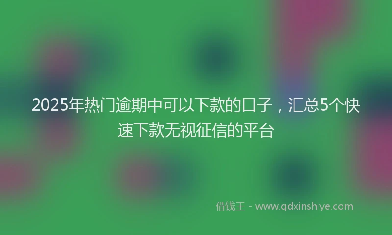 2025年热门逾期中可以下款的口子，汇总5个快速下款无视征信的平台